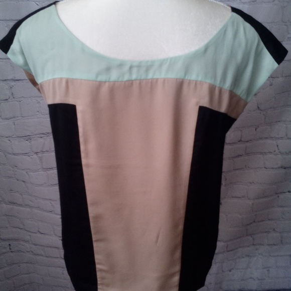 Reversible Vero Moda Color Block Silk Blouse - Picture 3 of 5